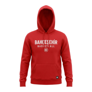 BK KAPŞONLU BASKETBALL SWEATSHIRT KIRMIZI (Baskı Hatalı )
